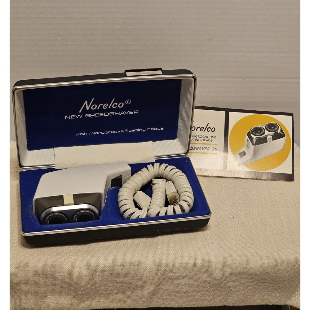 Vintage Norelco Speedshaver Microgroove Floating Heads With Case